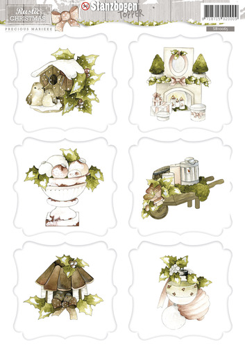 3D - Stanzbogen - Rustic Christmas - Weihnachtsmotive - Topper SB10065
