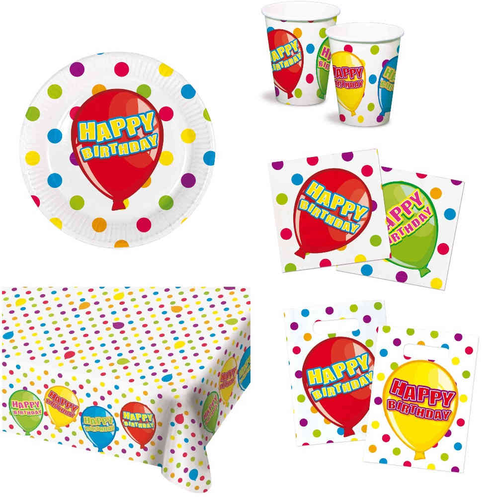 50109-50113 Happy Birthday Party - Partygeschirr / Tischdekoration