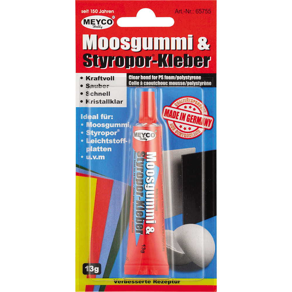 Moosgummi & Styroporkleber - 13g Tube  von MEYCO